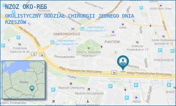 OKULISTYCZNY ODDZIAŁ CHIRURGII JEDNEGO DNIA - NZOZ OKO-RES - UL. DOMINIKAŃSKA 1A,  RZESZÓW