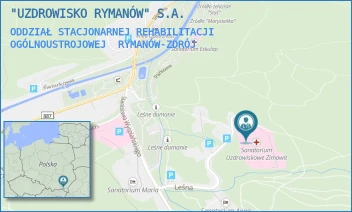 ODDZIAŁ STACJONARNEJ REHABILITACJI OGÓLNOUSTROJOWEJ - "UZDROWISKO RYMANÓW" S.A. - UL. LEŚNA 4,  RYMANÓW-ZDRÓJ
