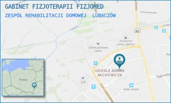 ZESPÓŁ REHABILITACJI DOMOWEJ - GABINET FIZJOTERAPII FIZJOMED - UL. JÓZEFA PLUCHY 13,  LUBACZÓW