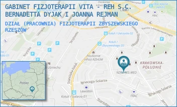 DZIAŁ (PRACOWNIA) FIZJOTERAPII ZBYSZEWSKIEGO - GABINET FIZJOTERAPII VITA - REH S.C. BERNADETTA DYJAK I JOANNA REJMAN - UL. UL. ZBYSZEWSKIEGO 15,  RZESZÓW