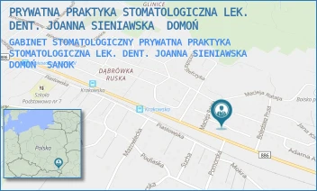 GABINET STOMATOLOGICZNY PRYWATNA PRAKTYKA STOMATOLOGICZNA LEK. DENT. JOANNA SIENIAWSKA DOMOŃ - PRYWATNA PRAKTYKA STOMATOLOGICZNA LEK. DENT. JOANNA SIENIAWSKA  DOMOŃ - UL. KAROLA LEWAKOWSKIEGO 10,  SANOK