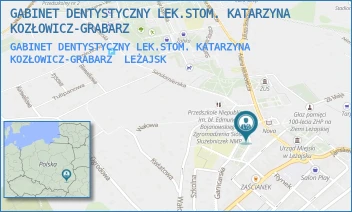 GABINET DENTYSTYCZNY LEK.STOM. KATARZYNA KOZŁOWICZ-GRABARZ - GABINET DENTYSTYCZNY LEK.STOM. KATARZYNA KOZŁOWICZ-GRABARZ - UL. PLAC JASZOWSKIEGO 9,  LEŻAJSK