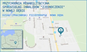 DZIAŁ (PRACOWNIA) FIZJOTERAPII - PRZYCHODNIA REHABILITACYJNA SPÓŁDZIELNI INWALIDÓW "ZJEDNOCZENIE" W NOWEJ DĘBIE - UL. JULIUSZA SŁOWACKIEGO 1A,  NOWA DĘBA