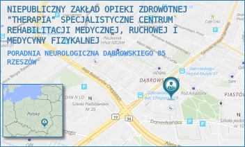 PORADNIA NEUROLOGICZNA DĄBROWSKIEGO 85 - NIEPUBLICZNY ZAKŁAD OPIEKI ZDROWOTNEJ "THERAPIA" SPECJALISTYCZNE CENTRUM REHABILITACJI MEDYCZNEJ, RUCHOWEJ I MEDYCYNY FIZYKALNEJ - UL. JAROSŁAWA DĄBROWSKIEGO 85,  RZESZÓW