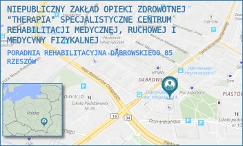 PORADNIA REHABILITACYJNA DĄBROWSKIEGO 85 - NIEPUBLICZNY ZAKŁAD OPIEKI ZDROWOTNEJ "THERAPIA" SPECJALISTYCZNE CENTRUM REHABILITACJI MEDYCZNEJ, RUCHOWEJ I MEDYCYNY FIZYKALNEJ - UL. JAROSŁAWA DĄBROWSKIEGO 85,  RZESZÓW
