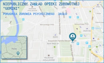 PORADNIA ZDROWIA PSYCHICZNEGO - NIEPUBLICZNY ZAKŁAD OPIEKI ZDROWOTNEJ "GEMINI" - BACZYŃSKIEGO 15,  JASŁO