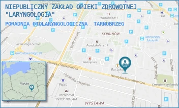PORADNIA OTOLARYNGOLOGICZNA - NIEPUBLICZNY ZAKŁAD OPIEKI ZDROWOTNEJ "LARYNGOLOGIA" - UL. HENRYKA SIENKIEWICZA 67,  TARNOBRZEG