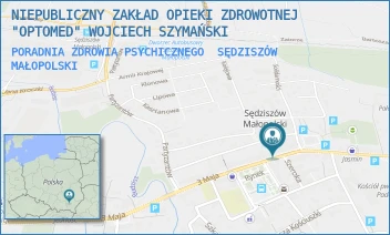 PORADNIA ZDROWIA PSYCHICZNEGO - NIEPUBLICZNY ZAKŁAD OPIEKI ZDROWOTNEJ "OPTOMED" WOJCIECH SZYMAŃSKI - UL. JANA PAWŁA II 9,  SĘDZISZÓW MAŁOPOLSKI
