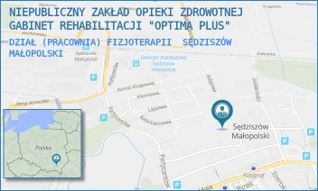 DZIAŁ (PRACOWNIA) FIZJOTERAPII - NIEPUBLICZNY ZAKŁAD OPIEKI ZDROWOTNEJ GABINET REHABILITACJI "OPTIMA PLUS" - UL. KOLEJOWA 21A,  SĘDZISZÓW MAŁOPOLSKI