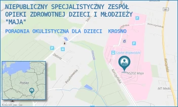 PORADNIA OKULISTYCZNA DLA DZIECI - NIEPUBLICZNY SPECJALISTYCZNY ZESPÓŁ OPIEKI ZDROWOTNEJ DZIECI I MŁODZIEŻY "MAJA" - UL. KORCZYŃSKA 57,  KROSNO