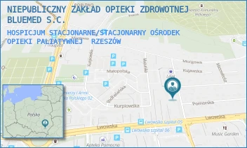 HOSPICJUM STACJONARNE/STACJONARNY OŚRODEK OPIEKI PALIATYWNEJ - NIEPUBLICZNY ZAKŁAD OPIEKI ZDROWOTNEJ BLUEMED S.C. - UL. KUJAWSKA 5,  RZESZÓW