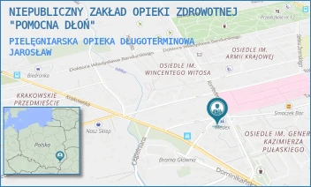 PIELĘGNIARSKA OPIEKA DŁUGOTERMINOWA - NIEPUBLICZNY ZAKŁAD OPIEKI ZDROWOTNEJ "POMOCNA DŁOŃ" - KOŚCIUSZKI 29A,  JAROSŁAW