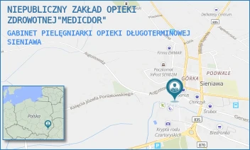 GABINET PIELĘGNIARKI OPIEKI DŁUGOTERMINOWEJ - NIEPUBLICZNY ZAKŁAD OPIEKI ZDROWOTNEJ"MEDICDOR" - UL. JANA SOBIESKIEGO 7,  SIENIAWA