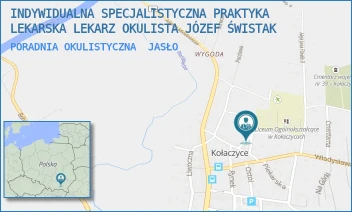 PORADNIA OKULISTYCZNA - INDYWIDUALNA SPECJALISTYCZNA PRAKTYKA LEKARSKA LEKARZ OKULISTA JÓZEF ŚWISTAK - UL. SZKOLNA 36A,  JASŁO