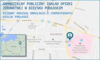 DZIENNY ODDZIAŁ ONKOLOGII I CHEMIOTERAPII - SAMODZIELNY PUBLICZNY ZAKŁAD OPIEKI ZDROWOTNEJ W BIELSKU PODLASKIM - KLESZCZELOWSKA 1,  BIELSK PODLASKI