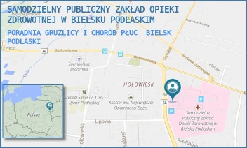 PORADNIA GRUŹLICY I CHORÓB PŁUC - SAMODZIELNY PUBLICZNY ZAKŁAD OPIEKI ZDROWOTNEJ W BIELSKU PODLASKIM - KLESZCZELOWSKA 1,  BIELSK PODLASKI