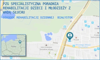 OŚRODEK REHABILITACJI DZIENNEJ - PZG SPECJALISTYCZNA PORADNIA REHABILITACJI DZIECI I MŁODZIEŻY Z WADĄ SŁUCHU - WITOSA 36,  BIAŁYSTOK