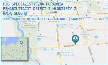 2300 OŚRODEK REHABILITACJI DZIENNEJ - PZG SPECJALISTYCZNA PORADNIA REHABILITACJI DZIECI I MŁODZIEŻY Z WADĄ SŁUCHU - WIGIERSKA 7,  SUWAŁKI