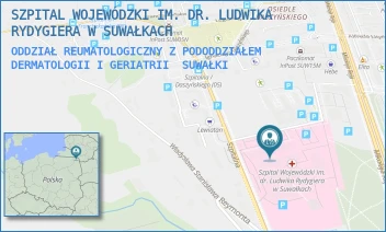 ODDZIAŁ REUMATOLOGICZNY Z PODODDZIAŁEM DERMATOLOGII I GERIATRII - SZPITAL WOJEWÓDZKI IM. DR. LUDWIKA RYDYGIERA W SUWAŁKACH - SZPITALNA 60,  SUWAŁKI