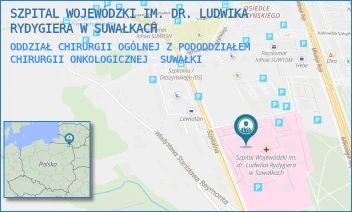 ODDZIAŁ CHIRURGII OGÓLNEJ Z PODODDZIAŁEM CHIRURGII ONKOLOGICZNEJ - SZPITAL WOJEWÓDZKI IM. DR. LUDWIKA RYDYGIERA W SUWAŁKACH - SZPITALNA 60,  SUWAŁKI