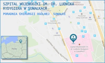 PORADNIA CHIRURGII OGÓLNEJ - SZPITAL WOJEWÓDZKI IM. DR. LUDWIKA RYDYGIERA W SUWAŁKACH - SZPITALNA 60,  SUWAŁKI