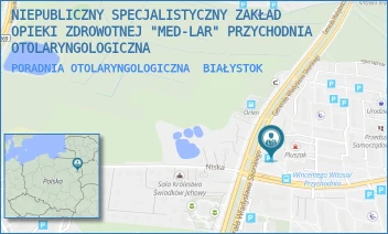 PORADNIA OTOLARYNGOLOGICZNA - NIEPUBLICZNY SPECJALISTYCZNY ZAKŁAD OPIEKI ZDROWOTNEJ "MED-LAR" PRZYCHODNIA OTOLARYNGOLOGICZNA - WITOSA 36/118,  BIAŁYSTOK