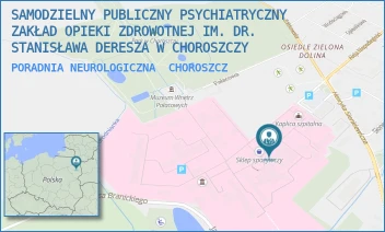 PORADNIA NEUROLOGICZNA - SAMODZIELNY PUBLICZNY PSYCHIATRYCZNY ZAKŁAD OPIEKI ZDROWOTNEJ IM. DR. STANISŁAWA DERESZA W CHOROSZCZY - PLAC DR ZYGMUNTA BRODOWICZA 1,  CHOROSZCZ