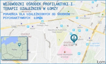 PORADNIA DLA UZALEŻNIONYCH OD ŚRODKÓW PSYCHOAKTYWNYCH - WOJEWÓDZKI OŚRODEK PROFILAKTYKI I TERAPII UZALEŻNIEŃ W ŁOMŻY - MARII SKŁODOWSKIEJ CURIE 1,  ŁOMŻA