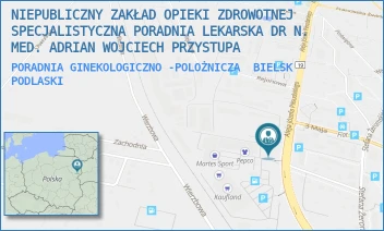 PORADNIA GINEKOLOGICZNO -POLOŻNICZA - NIEPUBLICZNY ZAKŁAD OPIEKI ZDROWOTNEJ SPECJALISTYCZNA PORADNIA LEKARSKA DR N. MED. ADRIAN WOJCIECH PRZYSTUPA - ALEJA JÓZEFA PIŁSUDSKIEGO 31,  BIELSK PODLASKI