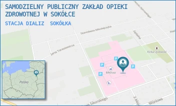 STACJA DIALIZ - SAMODZIELNY PUBLICZNY ZAKŁAD OPIEKI ZDROWOTNEJ W SOKÓŁCE - GEN. WŁADYSŁAWA SIKORSKIEGO 40,  SOKÓŁKA
