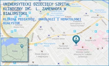 KLINIKA PEDIATRII, ONKOLOGII I HEMATOLOGII - UNIWERSYTECKI DZIECIĘCY SZPITAL KLINICZNY IM.  L. ZAMENHOFA W BIAŁYMSTOKU - WASZYNGTONA 17,  BIAŁYSTOK