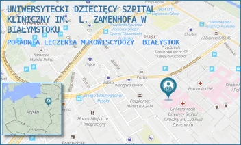 PORADNIA LECZENIA MUKOWISCYDOZY - UNIWERSYTECKI DZIECIĘCY SZPITAL KLINICZNY IM.  L. ZAMENHOFA W BIAŁYMSTOKU - WASZYNGTONA 17,  BIAŁYSTOK