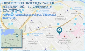 PORADNIA GINEKOLOGICZNA DLA DZIEWCZĄT - UNIWERSYTECKI DZIECIĘCY SZPITAL KLINICZNY IM.  L. ZAMENHOFA W BIAŁYMSTOKU - WASZYNGTONA 17,  BIAŁYSTOK