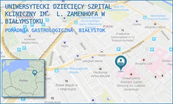 PORADNIA GASTROLOGICZNA - UNIWERSYTECKI DZIECIĘCY SZPITAL KLINICZNY IM.  L. ZAMENHOFA W BIAŁYMSTOKU - WASZYNGTONA 17,  BIAŁYSTOK