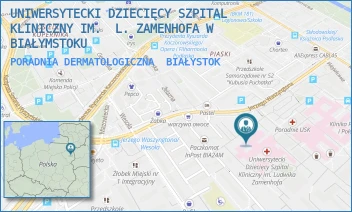 PORADNIA DERMATOLOGICZNA - UNIWERSYTECKI DZIECIĘCY SZPITAL KLINICZNY IM.  L. ZAMENHOFA W BIAŁYMSTOKU - WASZYNGTONA 17,  BIAŁYSTOK