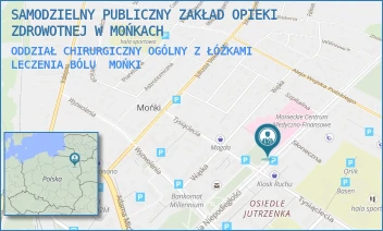 ODDZIAŁ CHIRURGICZNY OGÓLNY Z ŁÓŻKAMI LECZENIA BÓLU - SAMODZIELNY PUBLICZNY ZAKŁAD OPIEKI ZDROWOTNEJ W MOŃKACH - NIEPODLEGŁOŚCI 9,  MOŃKI