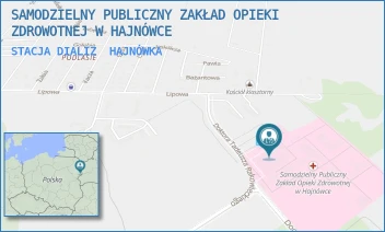 STACJA DIALIZ - SAMODZIELNY PUBLICZNY ZAKŁAD OPIEKI ZDROWOTNEJ W HAJNÓWCE - DOC. ADAMA DOWGIRDA 9,  HAJNÓWKA