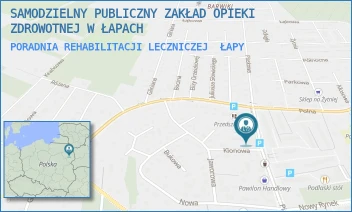 PORADNIA REHABILITACJI LECZNICZEJ - SAMODZIELNY PUBLICZNY ZAKŁAD OPIEKI ZDROWOTNEJ W ŁAPACH - PIASKOWA 9,  ŁAPY