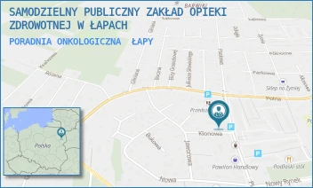PORADNIA ONKOLOGICZNA - SAMODZIELNY PUBLICZNY ZAKŁAD OPIEKI ZDROWOTNEJ W ŁAPACH - PIASKOWA 9,  ŁAPY