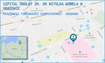 PRACOWNIA TOMOGRAFII KOMPUTEROWEJ - SZPITAL OGÓLNY IM. DR WITOLDA GINELA W GRAJEWIE - KONSTYTUCJI 3 MAJA 34,  GRAJEWO