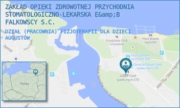 DZIAŁ (PRACOWNIA) FIZJOTERAPII DLA DZIECI - ZAKŁAD OPIEKI ZDROWOTNEJ PRZYCHODNIA STOMATOLOGICZNO-LEKARSKA E&amp;B FALKOWSCY S.C. - ZARZECZE 17B,  AUGUSTÓW