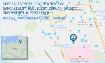 ODDZIAŁ PSYCHOGERIATRYCZNY - SPECJALISTYCZY PSYCHIATRYCZNY SAMODZIELNY PUBLICZNY ZAKŁAD OPIEKI ZDROWOTNEJ W SUWAŁKACH - SZPITALNA 62,  SUWAŁKI