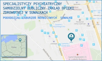 PODODDZIAŁ ZABURZEŃ NERWICOWYCH - SPECJALISTYCZY PSYCHIATRYCZNY SAMODZIELNY PUBLICZNY ZAKŁAD OPIEKI ZDROWOTNEJ W SUWAŁKACH - SZPITALNA 62,  SUWAŁKI