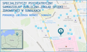 PORADNIA LECZENIA NERWIC - SPECJALISTYCZY PSYCHIATRYCZNY SAMODZIELNY PUBLICZNY ZAKŁAD OPIEKI ZDROWOTNEJ W SUWAŁKACH - SZPITALNA 62,  SUWAŁKI