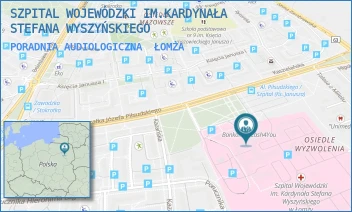 PORADNIA AUDIOLOGICZNA - SZPITAL WOJEWÓDZKI IM.KARDYNAŁA STEFANA WYSZYŃSKIEGO - MARSZ. JÓZEFA PIŁSUDSKIEGO 11,  ŁOMŻA