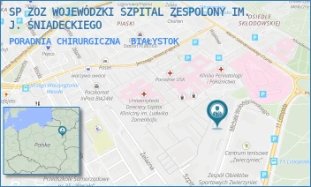 PORADNIA CHIRURGICZNA - SP ZOZ WOJEWÓDZKI SZPITAL ZESPOLONY IM. J. ŚNIADECKIEGO - WOŁODYJOWSKIEGO 2/1,  BIAŁYSTOK