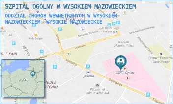 ODDZIAŁ CHORÓB WEWNĘTRZNYCH W WYSOKIEM MAZOWIECKIEM - SZPITAL OGÓLNY W WYSOKIEM MAZOWIECKIEM - SZPITALNA 5,  WYSOKIE MAZOWIECKIE