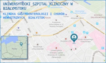 KLINIKA GASTROENTEROLOGII I CHORÓB WEWNĘTRZNYCH - UNIWERSYTECKI SZPITAL KLINICZNY W BIAŁYMSTOKU - M.C.SKŁODOWSKIEJ 24A,  BIAŁYSTOK