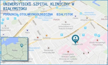 PORADNIA OTOLARYNGOLOGICZNA - UNIWERSYTECKI SZPITAL KLINICZNY W BIAŁYMSTOKU - WASZYNGTONA 15A,  BIAŁYSTOK
