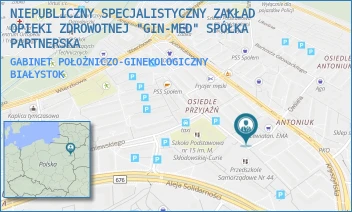 GABINET POŁOŻNICZO-GINEKOLOGICZNY - NIEPUBLICZNY SPECJALISTYCZNY ZAKŁAD OPIEKI ZDROWOTNEJ "GIN-MED" SPÓŁKA PARTNERSKA - ANTONIUKOWSKA 11A,  BIAŁYSTOK